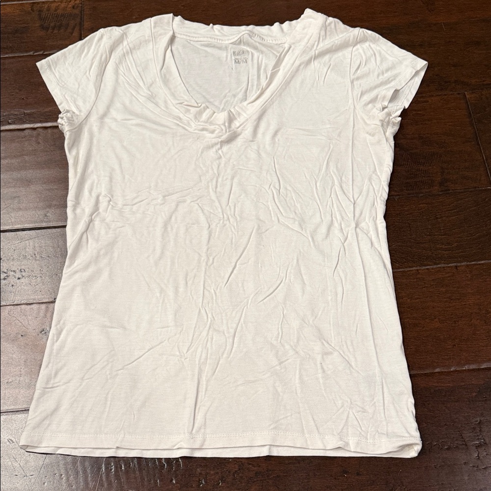 Mossimo White Short Sleeve Buttery Soft V-Neck Tee